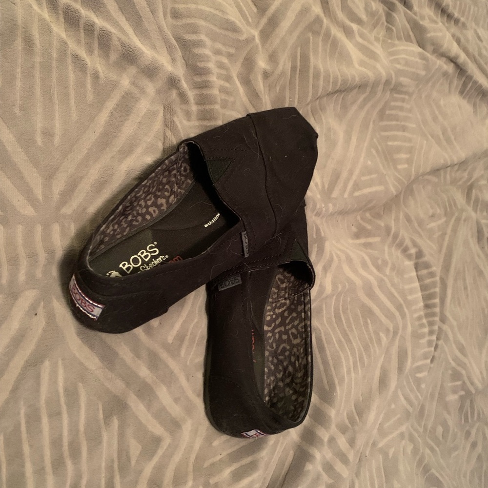 Bobs by Sketchers Black Slip Ons Size 9